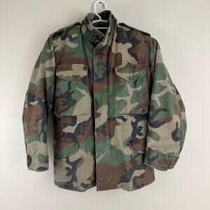 Military Issue M-65 Woodland Camo Cold Weather Coat Size X-Small Jacket READ